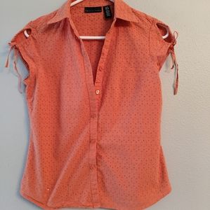 Tangerine Eyelet 100% cotton top